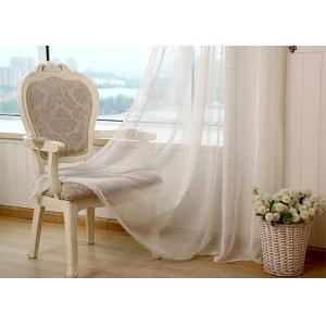 Linen Yarn Blending Pure White Bathroom Window Curtains With Different Size