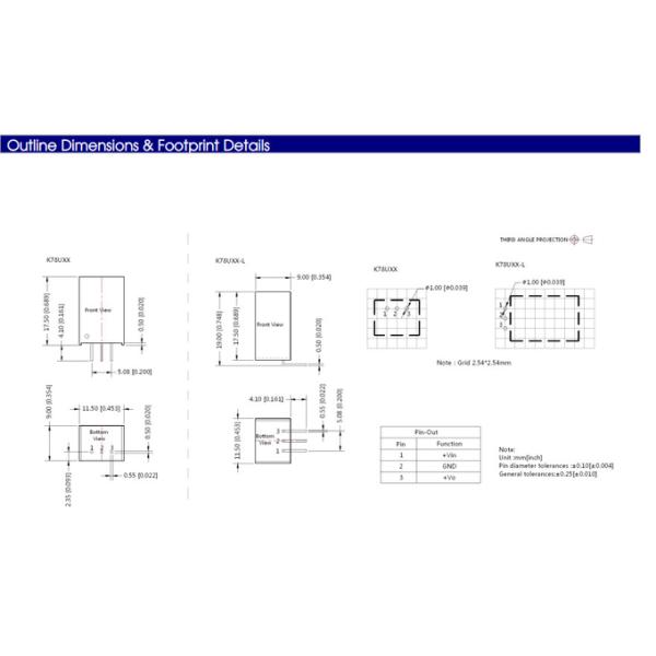 K78U15-500L Power IC Module K78U Mornsun DC DC Converter Straight Pin 3