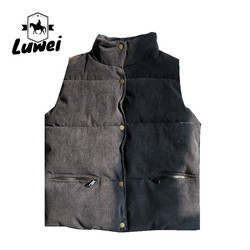 Leisure Crop Top Bubble Vest Polyester Utility Cotton Utility Sleeveless