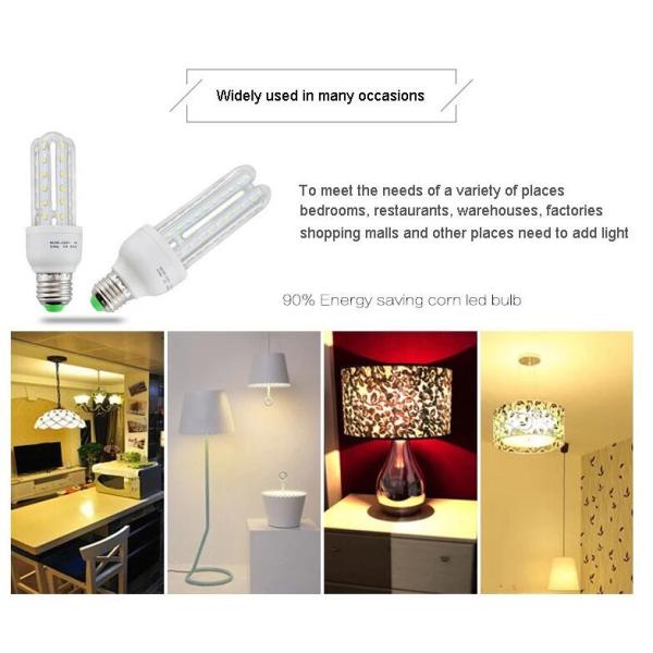 7w Led Corn Lamp E27 360 Degree , Clear Glass Dimmable Corn Led Bulb