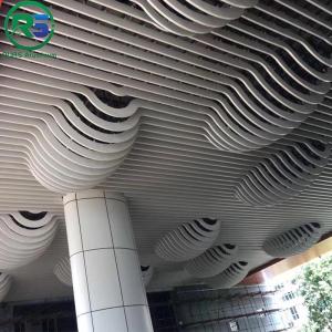 Environmental Friendly Linear Suspended Metal Ceiling 0.9mm White Aluminum