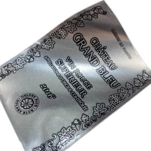 Private Custom Permanent Adhesive Metal Wine Aluminum Sticker Label with Full
