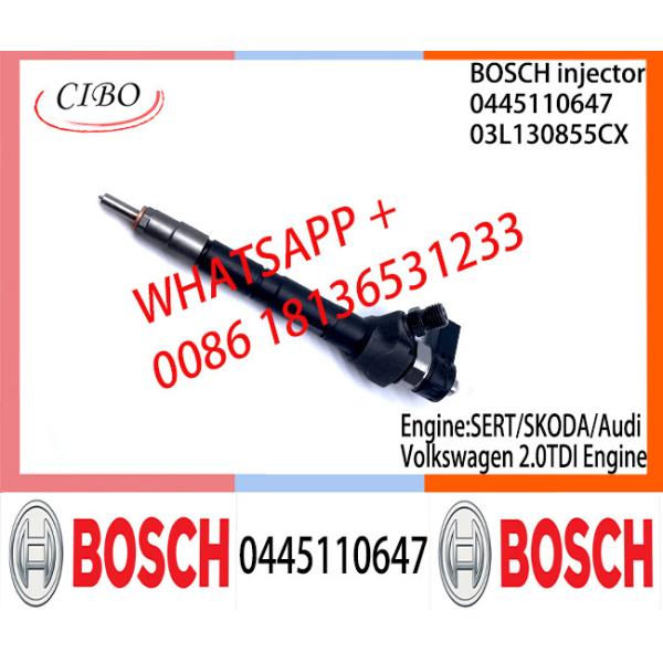 BOSCH Common Rail Fuel Injector 0445110646 03L130277J 0445110647 03L130855CX For SERT/SKODA/Audi1/Volkswagen 2.0TDI