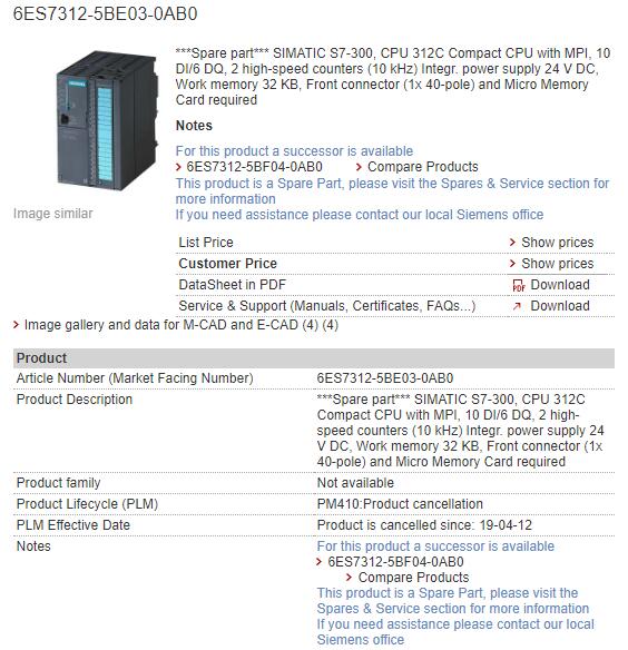 6ES7312-5BE03-0AB0 6ES7 312-5BE03-0AB0 Siemens CPU Module
