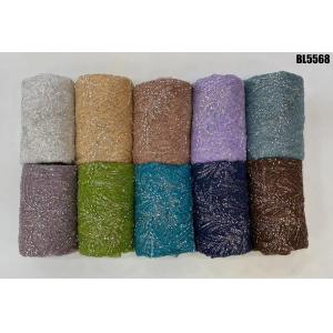 Exquisite handmade beaded lace embroidery lace fabric wedding dress Senegal