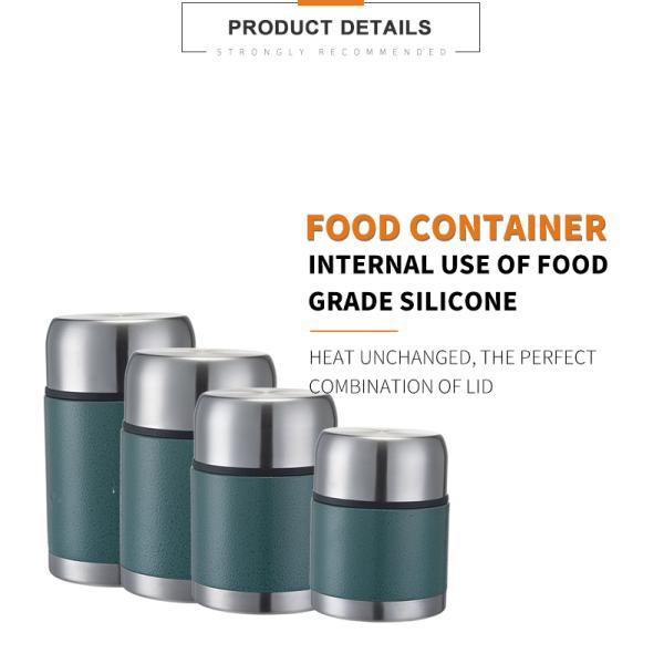 500Ml Double Wall Vacuum Food Container Stainless Steel Straight Vacuum Food Termos Soup Box