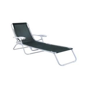 China Powder Coated Foldable Sun Lounger , Textilene Recliner Garden Chairs on sale