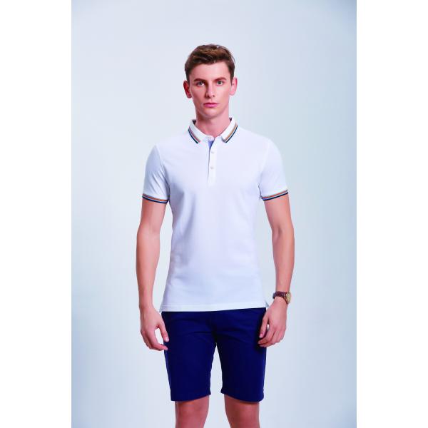 Cotton Polo Short Sleeve T Shirt Quick Drying Pique T Shirt For Men