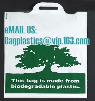 compostable custom printed t-shirt plastic bag with own logo, cornstarch made