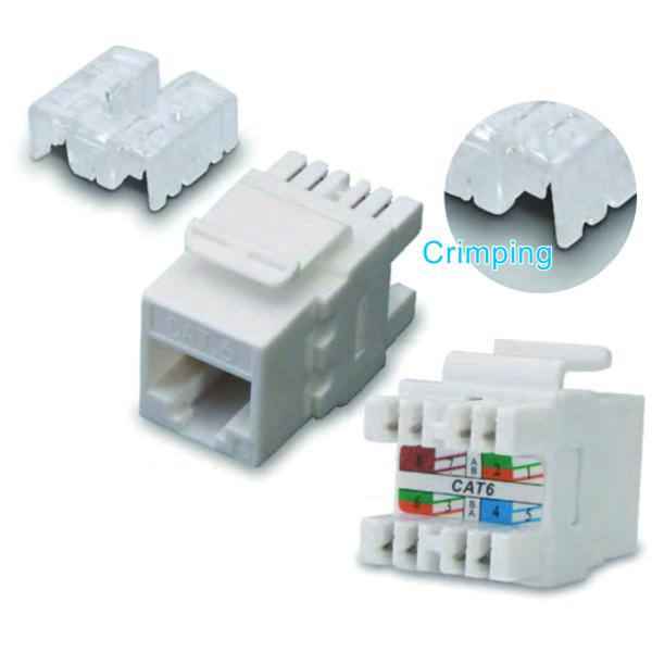 UTP RJ45 180 degree keystone jack 
