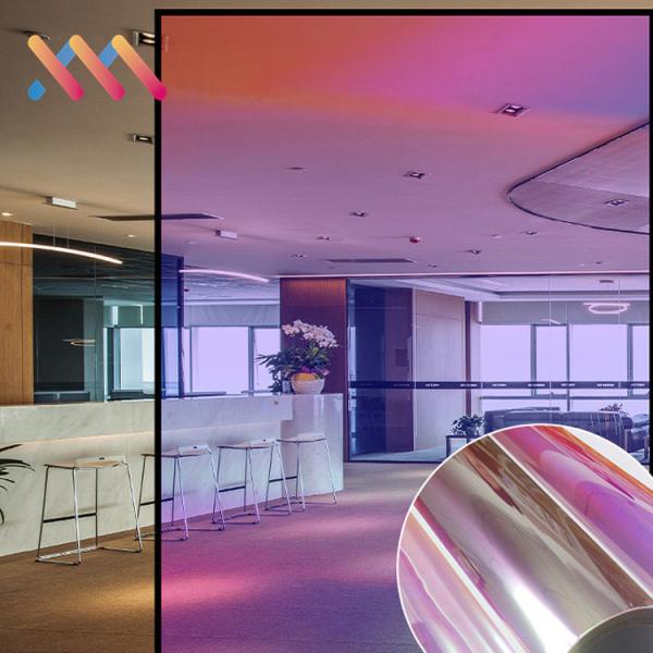 Visible and Colorful Function Self Adhesive Glass Film for Shining Transparent Rainbow Effect Stickers in Office Supermarket