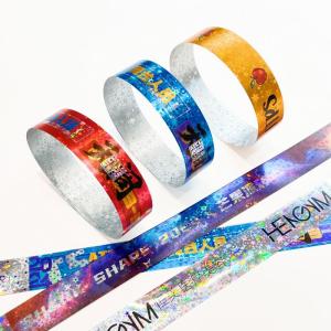 Security Tyvek Paper Wristbands With Custom Logo Printing And Sequential