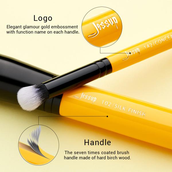 birch wood Basic Makeup Brushes Set Vegan Brush Set with 21cmx11cm Bag