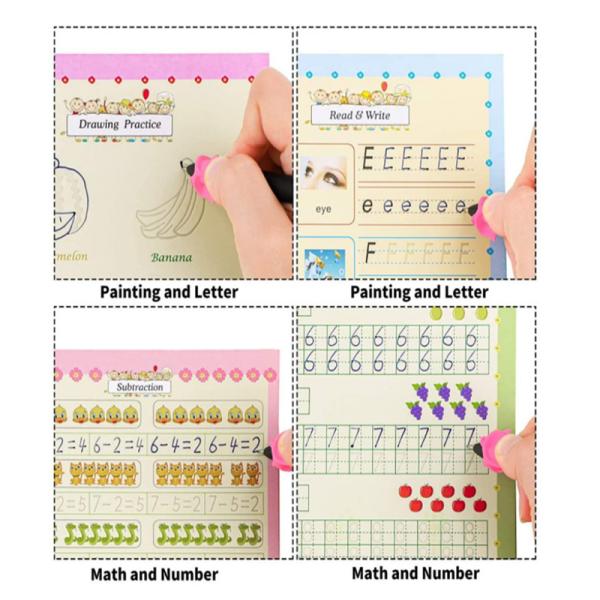Education Genre Copybook Set 4 pcs Reusable Writing Tools for Children's Practice