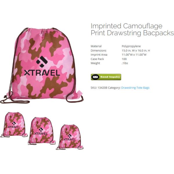 Personalized Polyester Drawstring Bags, Custom Printed Sport Drawstring