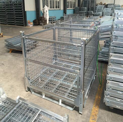 Transport Industry Metal Storage Cage, Wire Mesh Pallet Containers 