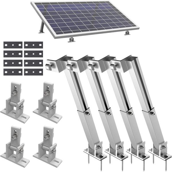 Ground Solar Panel Mounting Bracket Anodized Adjustable Support for 25 Years