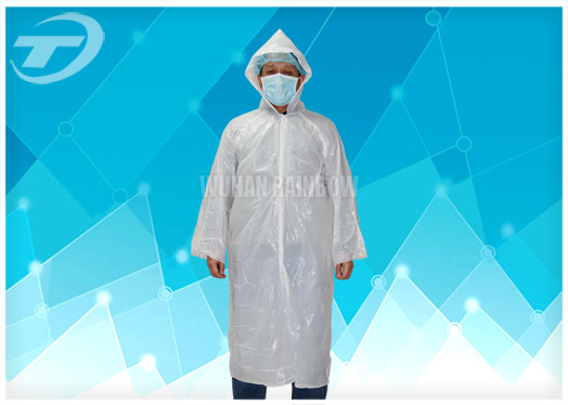 White PE Plastic Raincoat Disposable With Food Grade For Children And Adult