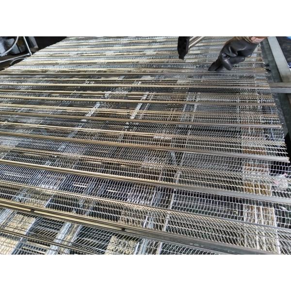 Rib lath product sample showing galvanized steel surface