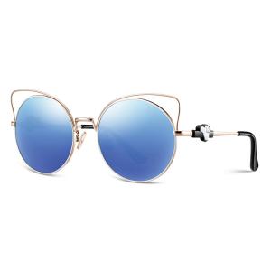 Pink Grey Blue Polarised Glass Sunglasses , Glass Polarized Sunglasses 51 17 135