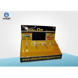 Orange Cardboard Countertop Hook Display Oil Lamination Surface Treatment