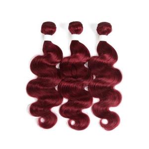Quality Burgundy Body Wave Remy Human Hair Bundles Sew In Weave Bundles Brazilian Bundle Deals for sale