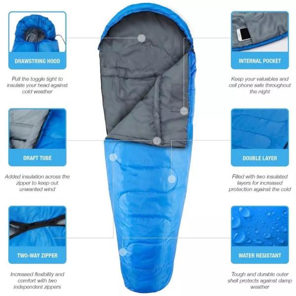 Anti Tearing Polyester Sleeping Bag For Cold Winter