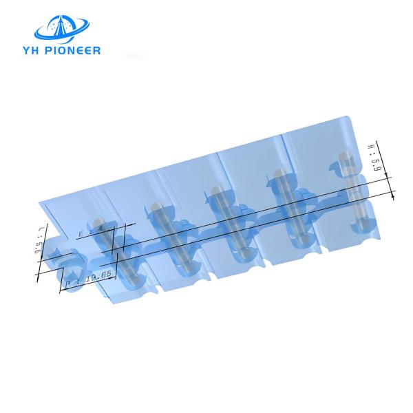 Low - Maintenance Single Hinge Chain - 810 with High - Friction Rubber Strips for Gentle Material Handling