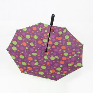 Auto Open Reverse Inverted Umbrella With Torchlight LED Handle 190T Pongee