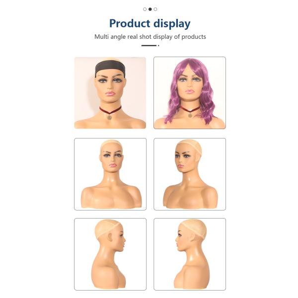 Shopwindow Plus Size African American Mannequin Head For Hat Display