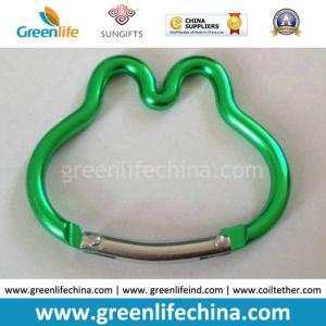 Custom colorful aluminum metal ring rabbit head carabiners from direct Shenzhen