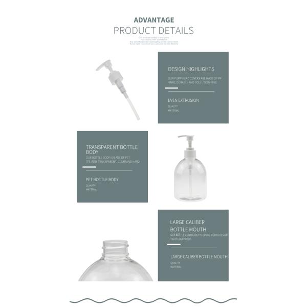 1oz 2oz Sloping Shoulder Amber Color Refillable Plastic Bottle Shower Gel Container