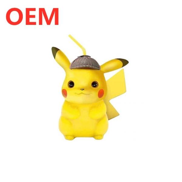 Buy Custom making Plastic Shape 3D Cartoon Pikachu Figure Straw cup custom pvc cup at wholesale prices