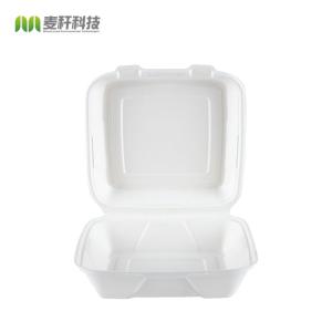 Quality Compostable Sugarcane Bagasse fiber take away take out fast food biodegradable disposable packaging box container Microwave Safe for sale