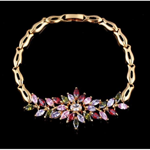 Fashion Ladies Bracelet Bangle Party Adjustable Bangle Jewelry Color Big Flower Shape Cuibc Zircon Bracelet For Gift