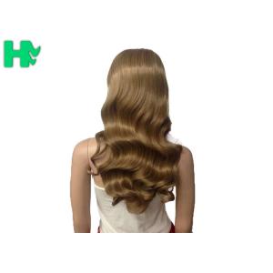 Deep Wave Long Synthetic Wigs Dark Blonde Lustrous With Highlight