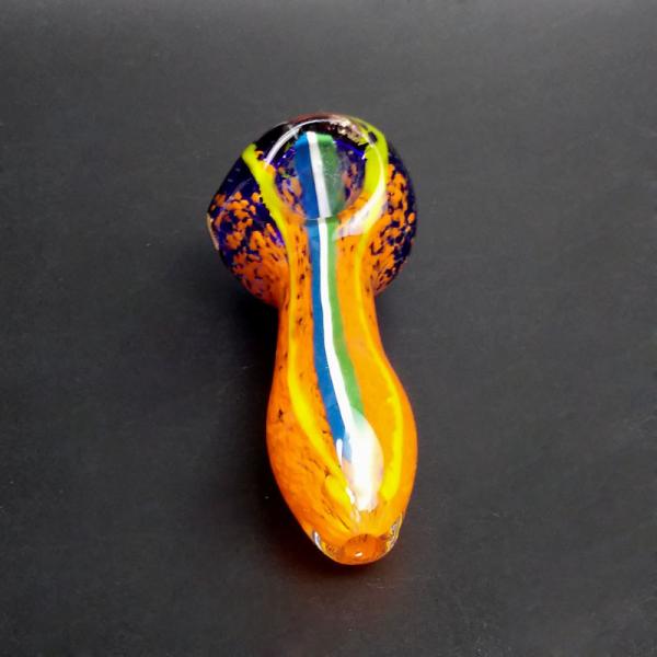 Hand Made Glass Spoon Pipes , 3.5" Radiant Glass Bubbler Pipe Recycled