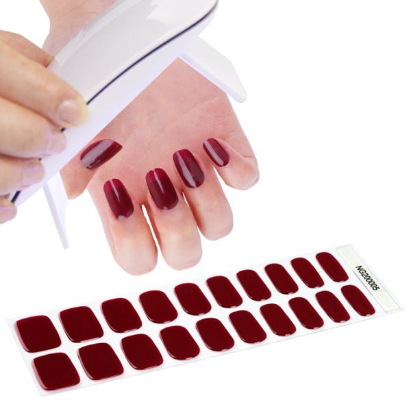 2023 Uv gel french style nail beauty product wholesale new UV Gel Nail stickers semi cured gel nail wraps