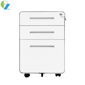 Curved Edge Office 3 Drawer Steel Filing Cabinet Metal Handles