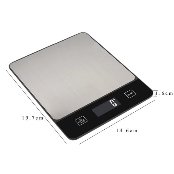 10kg Capacity Stainless Steel Digital Kitchen Scale with 1g Division Precise Food Weighing in Grams and Ounces