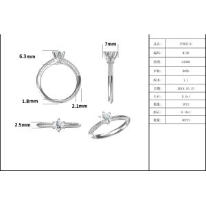 China White Moissanite  And  Sapphire Platineve Diamonds Jewelry  Engagement Women Ring on sale