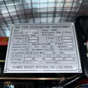 6500kva Cast Coil Epoxy Resin Transformer Dry Type 33000V To 900V AS60076 AS3000