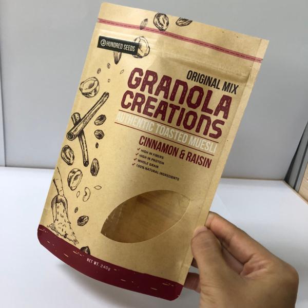 Coffee Beans Packaging Customized Paper Bags 120-180 Mic Thickness With Logo