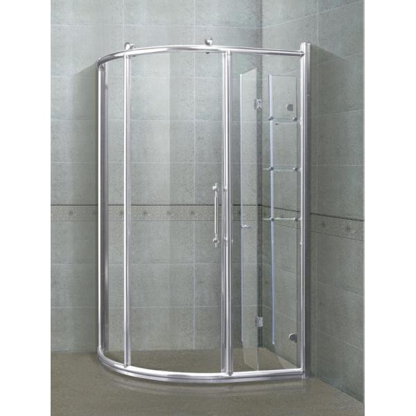 Buy 6/ 8 mm Sector Shower Stalls Bright Silver Aliminum Alloy Frames With Shower Shelf at wholesale prices