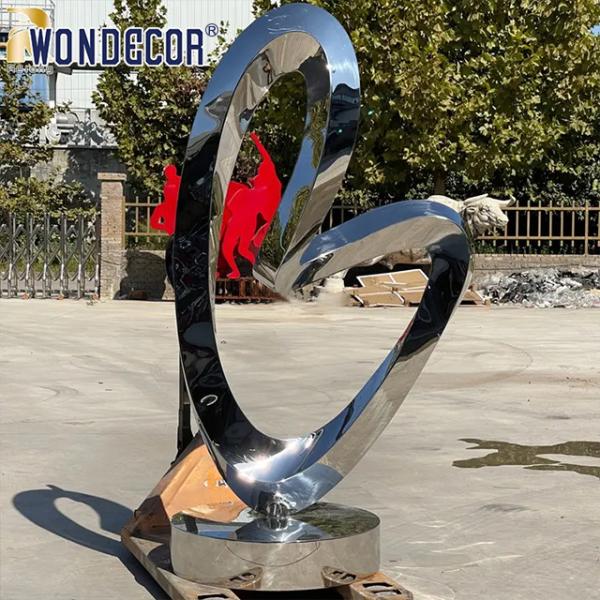 Buy Modern Outdoor Garden Metal Sculpture Abstract Irregular Twisted Ring at wholesale prices