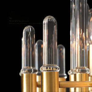 Hanging Glass Copper Crystal Pendant Light Ra80 110lm