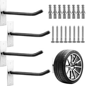 Space-Saving Heavy Duty Steel Garage Wall Mount Tire Wheel Storage Rack for Warehouse