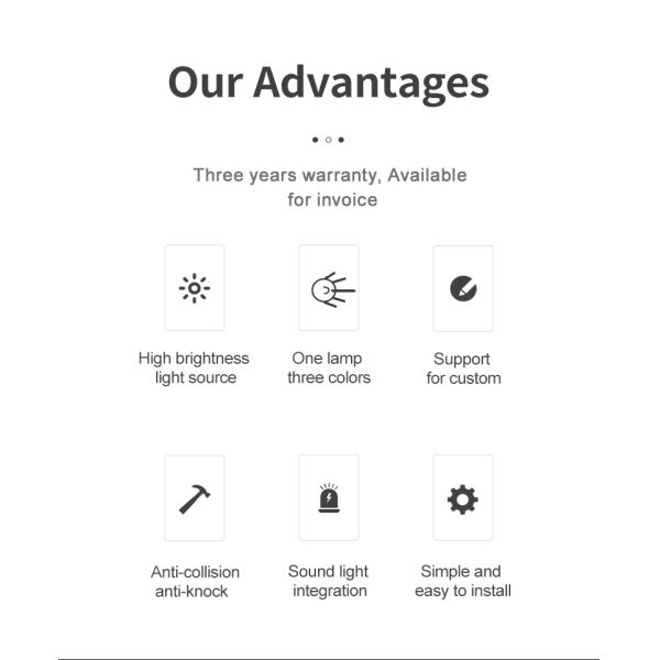 DC 24V Beacon Tower Light PC Lampshade Alarm Signal Indicator Warning