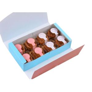 Customized Food Christmas Packaging Boxes White Card Paper With Ribbon