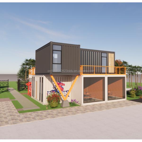 EU 20ft Container Combination Hotel Mobile Wooden House Modern Simple Style Galvanized Steel Bending 180g Steel Frame